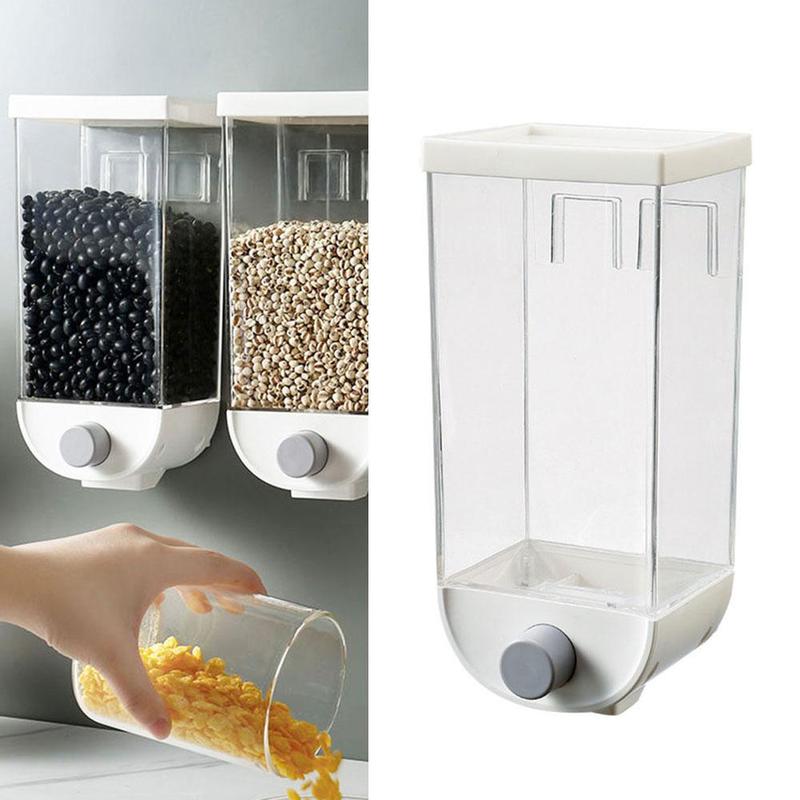 🏡✨ Wall-Mounted Easy Press Cereal Dispenser | Food Storage Container for Kitchen Organization 🍚🥣