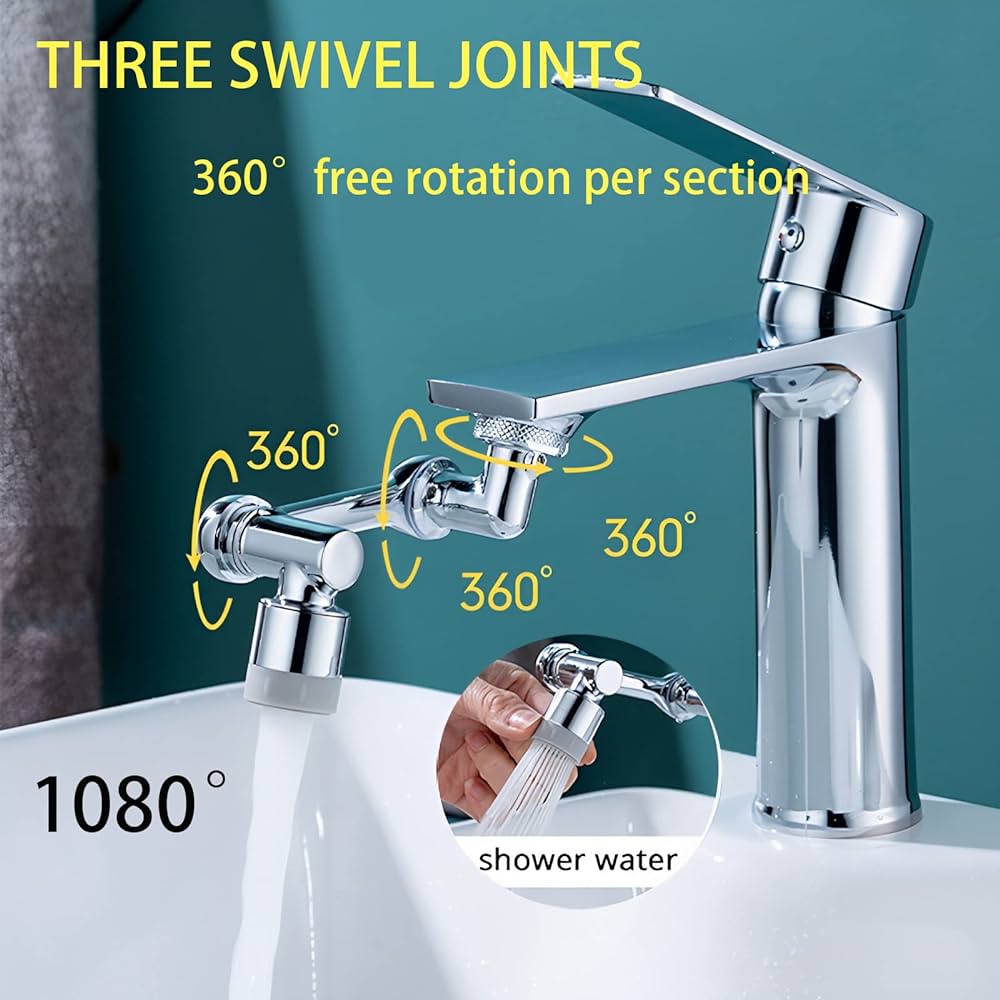 🔄 Universal 1080° Swivel Faucet Aerator | Robotic Arm Sink Extender | Rotatable & Foldable Plastic Tap Attachment 🚰✨