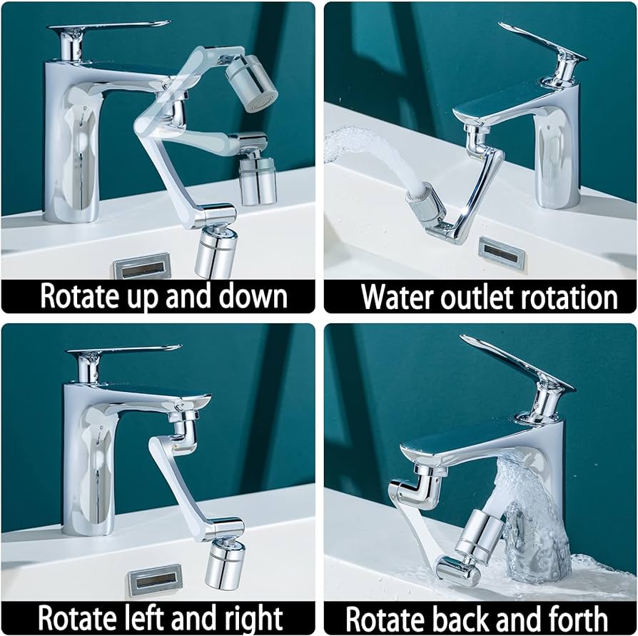 🔄 Universal 1080° Swivel Faucet Aerator | Robotic Arm Sink Extender | Rotatable & Foldable Plastic Tap Attachment 🚰✨