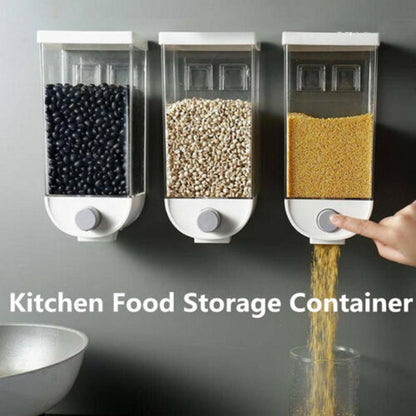 🏡✨ Wall-Mounted Easy Press Cereal Dispenser | Food Storage Container for Kitchen Organization 🍚🥣